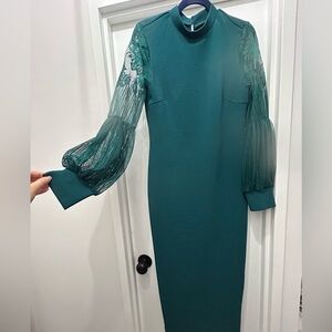 Lace Lantern Sleeve Dress